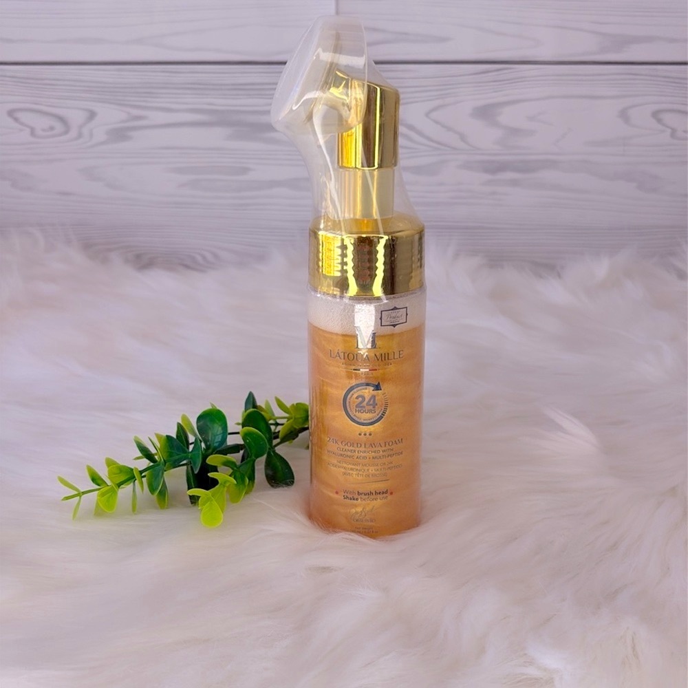 Latou Mille 24K Gold Lava Foam Cleanser W/ Hyaluronic Acid Multi Peptide